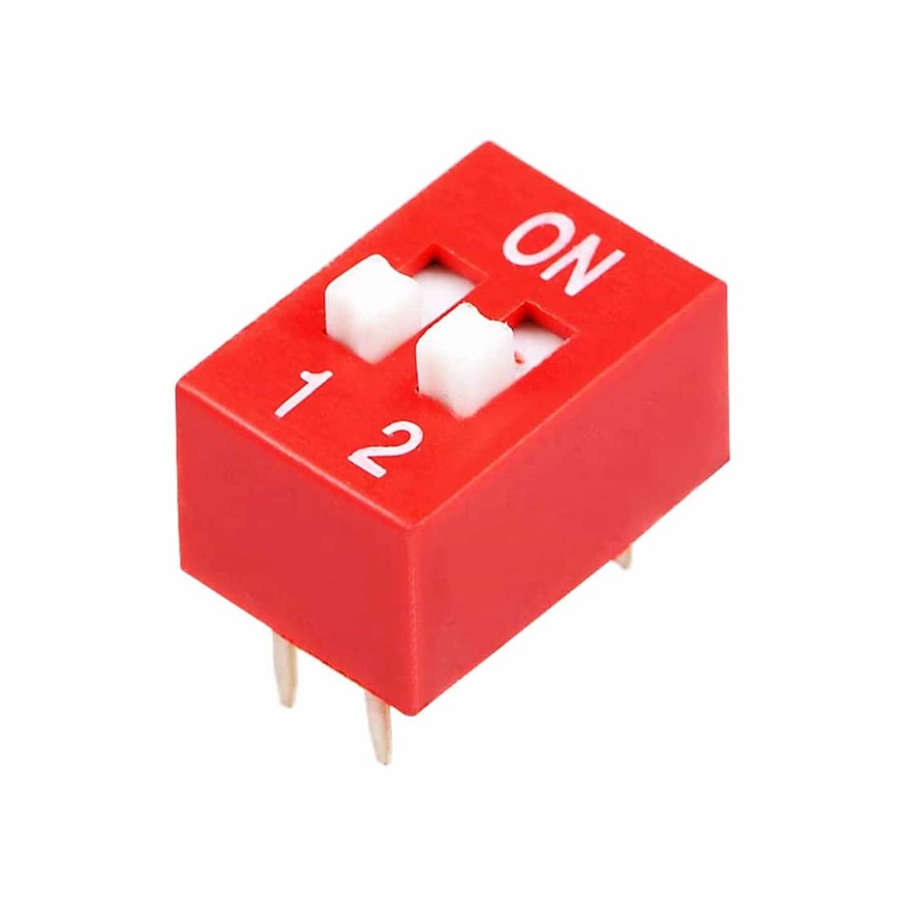 Dip Switch 2 Posiciones Rojo