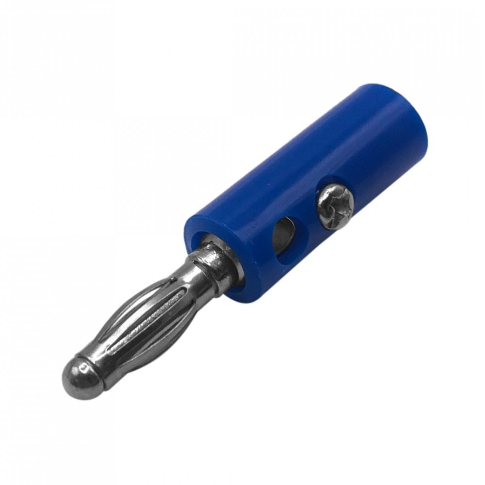 Plug Banana Azul con Tornillo